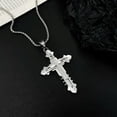 thumbnail image 2 of HOOUN Mens Fashion Cross Pendant Stainless Steel Necklace For Holiday Gifts 24'' chain-Silver, 2 of 8