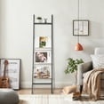 thumbnail image 5 of Hofitlead Ladder Shelf 5-Tier Bookshelf,Storage Rack Shelves Wall Leaning Shelf,Free Standing Plant Flower Stand,Gray, 5 of 7