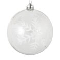 thumbnail image 1 of Vickerman N181300 6 in. Clear Ball White Glitter Snowflake  3 per Box, 1 of 2