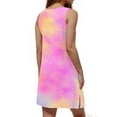 thumbnail image 4 of GXIPO Swimdress for Women Eyelet Sleeveless Bathing Suit Cover Up Bikini Beach Cover Up Casual Tie Dye Sundress Womens Summer Dresses with Pockets Pink S, 4 of 5