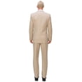 thumbnail image 3 of Antonio Uomo Men’s Suit Set – Slim Fit 2 Piece Single Breasted Double Button Jacket Pants for Business Wedding Dress Suits Beige 38, 3 of 7