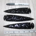 thumbnail image 4 of 3 Obsidian Ornamental Spearheads  #4462     Arrowhead, 4 of 5