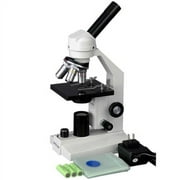 AmScope M200C-LED Cordless Monocular Compound Microscope, WF10x and WF25x Eyepieces, 40x-1000x Magnification, LED Illumi
