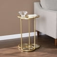 thumbnail image 2 of SEI Furniture Shirland Metal-Glass Geometric Accent Table in Gold-Clear, 2 of 5