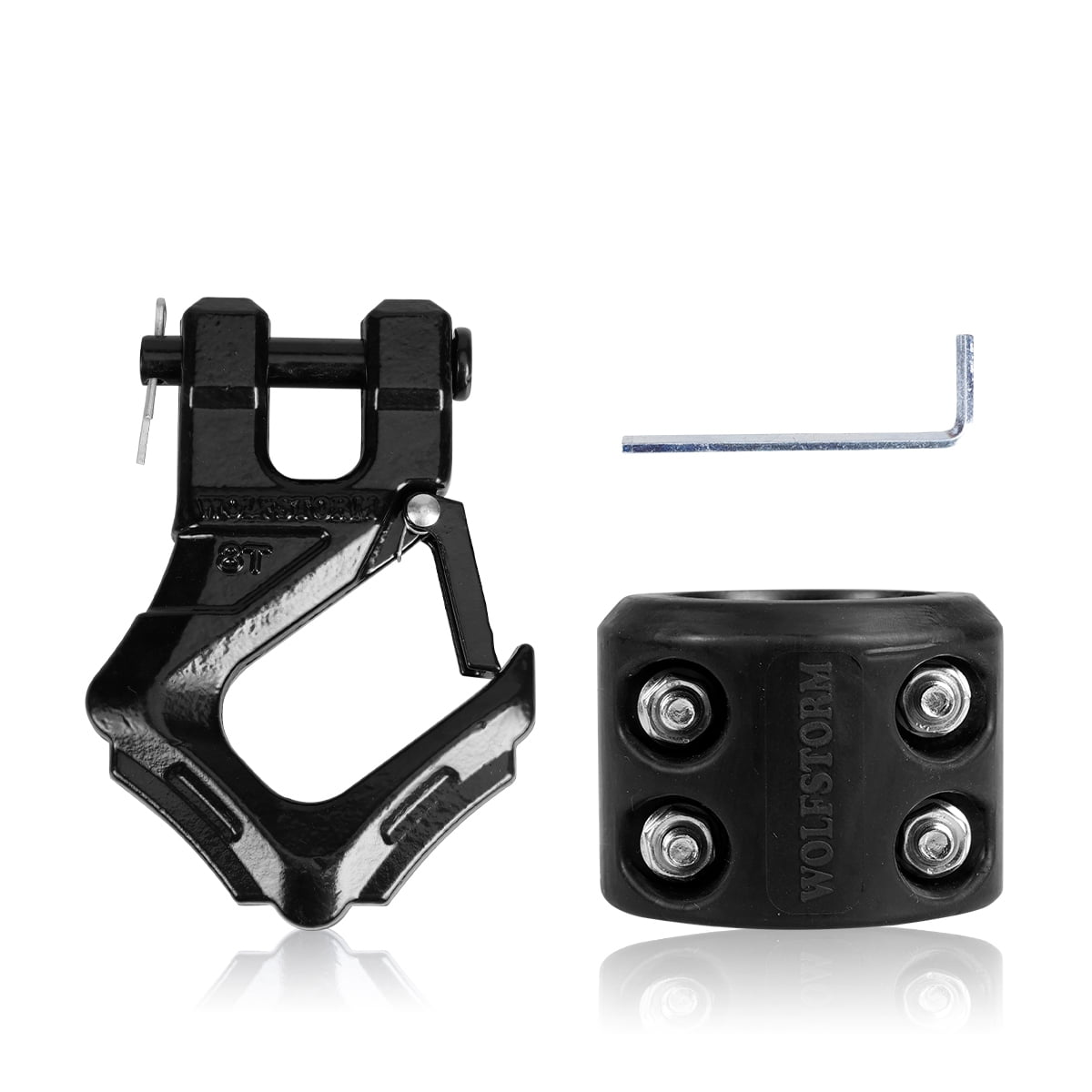 WOLFSTORM Heavy Duty Winch Cable Hook Stopper & 8T Winch Hook 33000LBs