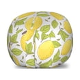thumbnail image 1 of Lemon Storage Toy Bag Chair, Lemonade Fruit and Leaves Doodle Fresh Along Citrus on a Muted Tone Backdrop, Stuffed Animal Organizer Washable Bag, Large Size, Green and Mustard, by Ambesonne, 1 of 3