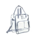 thumbnail image 6 of Eastsport Unisex Clear Double Handle Stadium Approved Tote, Grey Trim, 6 of 10