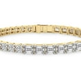 thumbnail image 4 of Lab Grown Diamond IGI Certified 14K Yellow Gold Tennis Bracelet For Women 10 Carat | Clemencia Emerald and Round Lab Diamond Tennis Bracelet | FG-VS1-VS2 Quality, 4 of 6