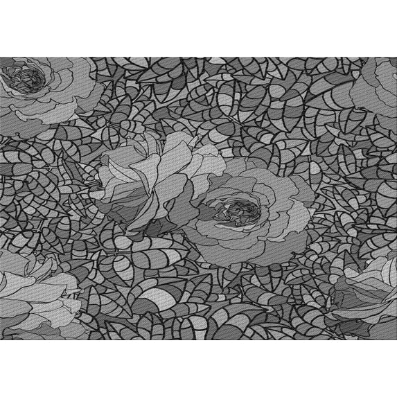 Ahgly Company Indoor Rectangle Patterned Dark Gray Area Rugs, 5' x 7'