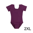 thumbnail image 4 of Baohd Tenue de Danse Extensible pour Enfants, Justaucorps Classique à Col Rond, Costume de Danse Doux, Justaucorps Violet 2TG, 4 of 9