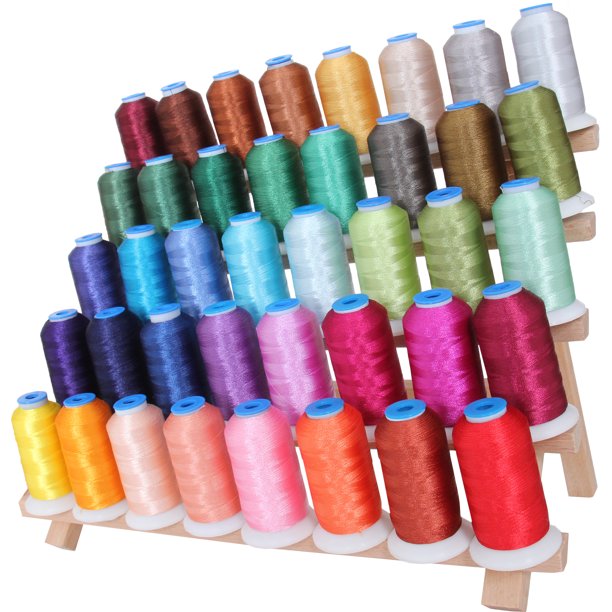 Threadart 40 Spool Polyester Embroidery Machine Thread Set Jewel Colors