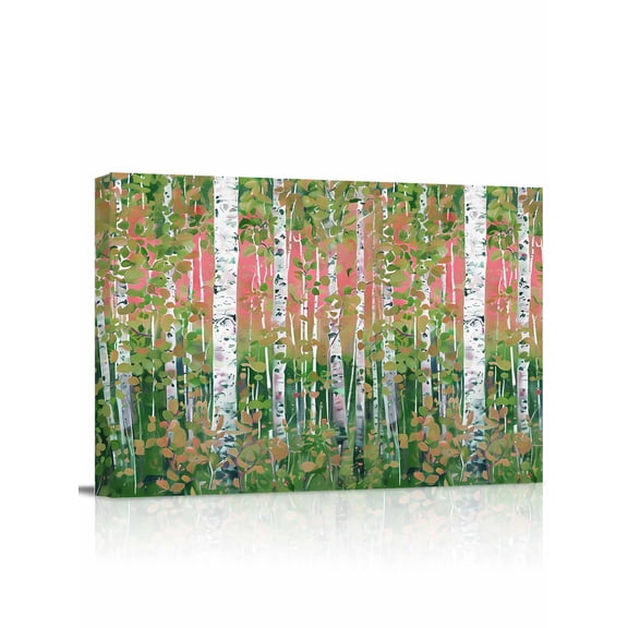 Green Pink Botanical Wall Art for Living Room,Canvas Picture Wall Decor for Bathroom Bedroom,Contemporary Abstract Art Painting Artwork for Office Kitchen Hallway Dining Room Home Decorations 12"x16"