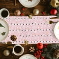 thumbnail image 3 of Table Runner 90 Inch Long - Abstract Christmas SnowmanDecorative Table Scarf,Snowflake on PinkDining Table Runners for Wedding Party Kitchen Dining Tables, 3 of 9