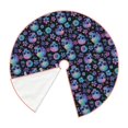 thumbnail image 2 of KLL Skull Flower Blue Christmas Tree Skirt 48" ,Party Decorations Farmhouse for Christmas Decorations Holiday Party, 2 of 6