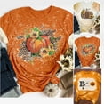 thumbnail image 4 of DPTALR T-Shirt Décontracté à Manches Courtes pour Femmes avec Impression Numérique et Nœud, Col Rond, Ample, pour l'Action de Grâce, 4 of 4