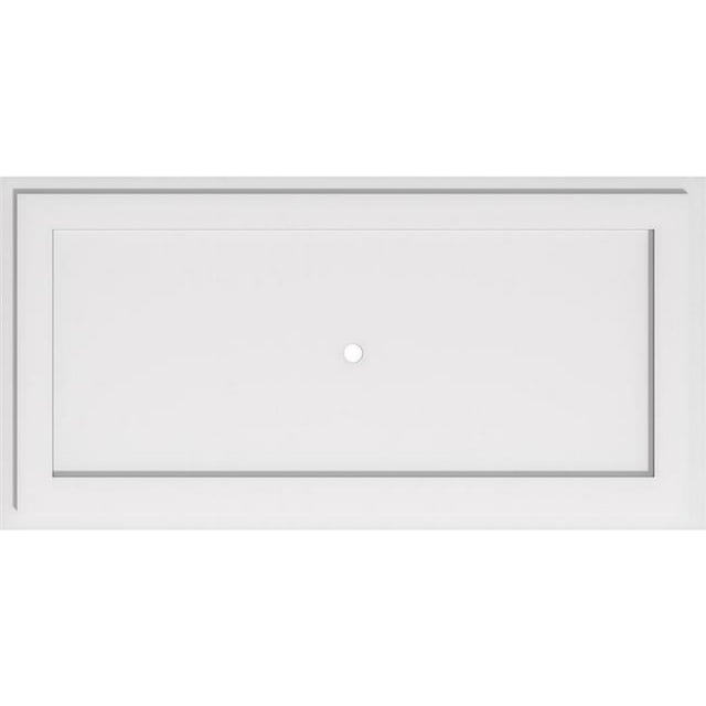 Ekena Millwork CMP38X19RE-01000 1 in. ID x 13.25 in. Rectangle Architectural Grade PVC Contemporary Ceiling Medallion