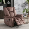 thumbnail image 1 of Manual Massage Recliner Chairs with Heat for Living Room, Overstuffed Breathable Fabric Reclining Chair with Side Pockets and USB ports, Single Sofa Home Theater Seating, 1 of 5