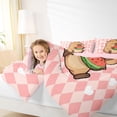 thumbnail image 4 of Castle Fairy Cute Capybara Watermelon Twin Comforter Sets,Geometric Checkered Bedding Set, 4 of 8