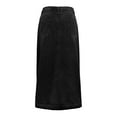 thumbnail image 6 of SXcggal Ladies Casual High Waist Denim Maxi Skirt Slit Front Asymmetric Trim Long Denim Skirt Streetwear Fashionable Comfortable Distinctive Women's Skirt, 6 of 7