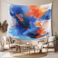 thumbnail image 2 of Orange Blue Tapestry for Bedroom Wall Hanging Tapestry, Modern Abstract Oil Painted Aesthetics Ceiling Backdrop Tapestries Poster Blanket Wall Decor for Teens Room Living Room Dorm 55" x 73", 2 of 8