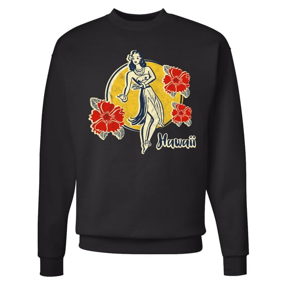 Inktastic Retro Hula Girl Adult Sweatshirt