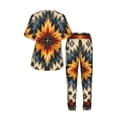 thumbnail image 4 of Womens Pajamas Set Loungewear Short Sleeve Top Long Pants Pj Sets with Pockets, Native Southwest Tribal Patterns Art, 4 of 6