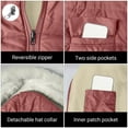 thumbnail image 6 of Winter Jacket Coats for Women Long Winter Coat Puffer Jacket with Detachable Hood and Pockets Fleece Lined Long Fluffy Parka Warm Outwear for Fall and Winter Pink S, 6 of 10