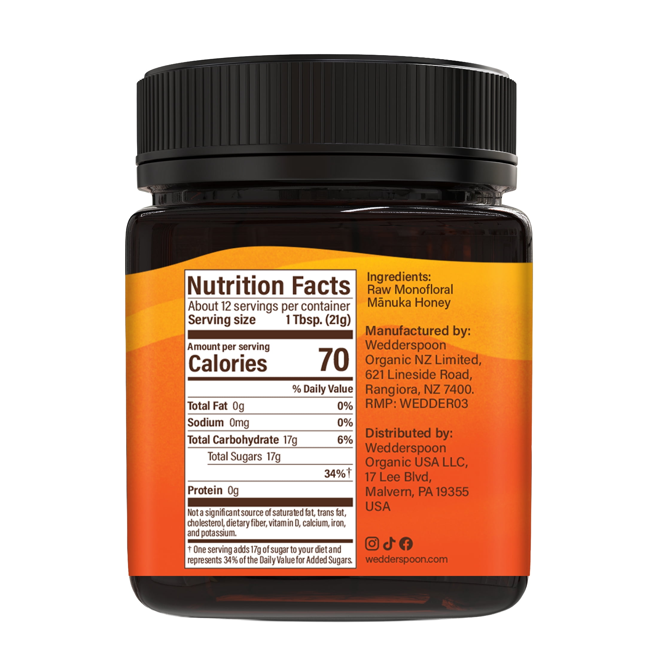 Wedderspoon Raw Unpasteurized New Zealand Manuka Honey 850+ MGO, 8.8 oz