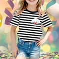 thumbnail image 2 of MEZZALL Boys Carnival Clown Striped Short Sleeve O-Neck T-Shirt Colorful Graphic Tee For Kids Party And Casual Play Boho Toddler Blouses Tops, 2 of 4