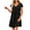 Black, variant on Pisexur Womens Dresses Cotton Linen Dress V Neck Solid Color Midi Dress Short Sleeve Tiered Flowy Sundress Summer Casual Loose Beach Dress Knee-Length Vacation A Line Mini Dress