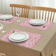 thumbnail image 3 of Pink Cow Milk Strawberry Pattern Summer Placemats Table Placemats Set Of 4-Linen Kitchen Washable Placemats Table Mats 11.8"x17.7" Non-Slip Heat Resistant, 3 of 6