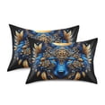 thumbnail image 2 of JSTEL Wolf Head Boho Satin Pillowcase Queen Size Pillow Cases Envelope Closure Bed Pillow Cover, 20 x 30 inch, 2 of 9
