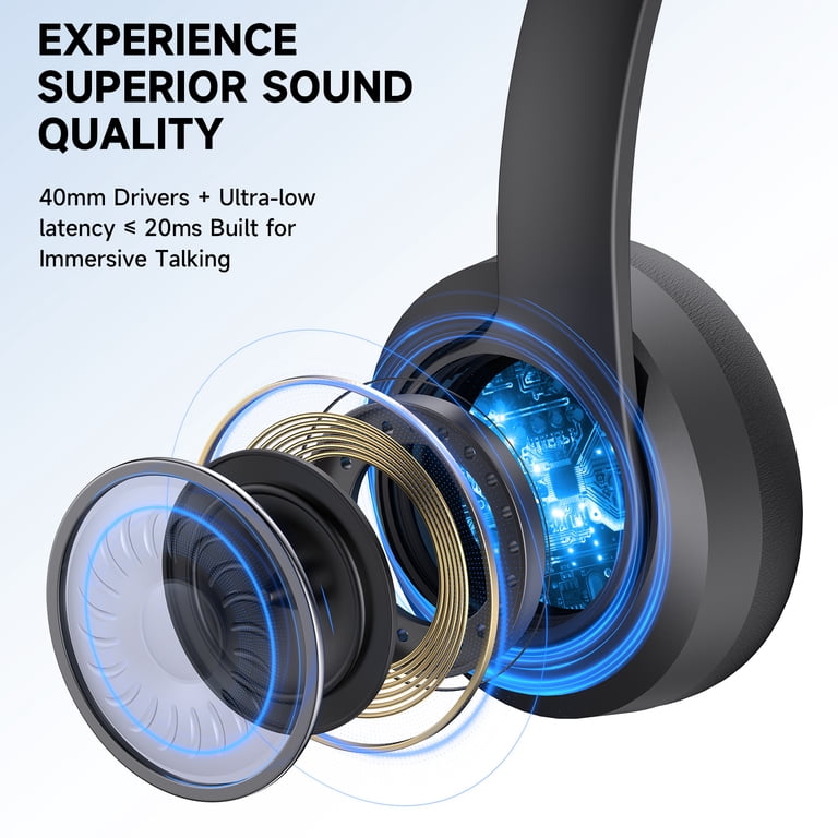 AOC Wireless Headset with AI Noise Cancelling, Black photo 3