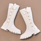 thumbnail image 5 of Zapatos para niñas,Botas niñas,Invierno cremallera montar bota de cuero falso tamaño 9.5 niñas, 5 of 7