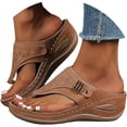 thumbnail image 4 of Yuanlong Womens Sandals Hollow Arch Support Flip Flops Summer Comfortable Dressy Casual Beach Sandals, 4 of 9