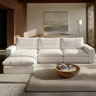 Casanova Light Gray Linen 7Pc Modular L-Shape Sectional Sofa with