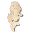 thumbnail image 2 of Unfinished Wood Etched Princess Sitting Mermaid Shape 4" / 1/8", 2 of 2