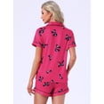 thumbnail image 4 of DARING DIVA Women's Pajama Sets Short Sleeves Bow Button Up Tops and Shorts XL Hot Pink, 4 of 7