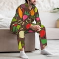 thumbnail image 7 of Fuzoiu Cartoon Vegetables Print Men's Long-Sleeved Pajama,Lounge Button Down Nightwear,Mens Notch Collar Pajama Set -Large, 7 of 7