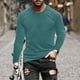 thumbnail image 2 of Camiseta de manga larga de color liso para hombre: cuello redondo holgado, para todas las estaciones, material de poliéster, tallas S-XXXL., 2 of 5