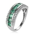 thumbnail image 4 of Vintage 3Ct Green Emerald And Diamond Halo Wedding Band Ring, 14K Gold Emerald Ring, Natural Green Emerald & Diamond Ring,, 4 of 6