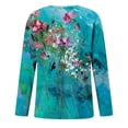 thumbnail image 5 of Camisas de manga larga para mujer, cuello redondo, estampado floral, ajuste holgado, túnica de otoño, tops de otoño para mujer Pompotops  FGAJ10791, 5 of 5