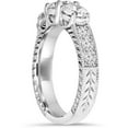 thumbnail image 3 of Pompeii 1 3/4ct Diamond Vintage 3-Stone Engagement Ring 14K White Gold Antique (G/H,I2), 3 of 6