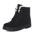 thumbnail image 5 of Botas de nieve para mujer, tallas grandes, cálidas, de tacón plano, con relleno de algodón, 5 of 5