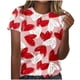 thumbnail image 2 of Fiudx Liquidación de Ofertas Flash Blusa de Manga Corta Estampada a La Moda para Mujer, Blusas Informales con Cuello Redondo, 2 of 4