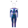 thumbnail image 4 of FYEGRE Kids AI Astronaut Alien Robot Role Play Fancy Performance Court Dress Party Outfit for Girls Halloween Green 7-8 Years, 4 of 6
