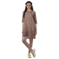 thumbnail image 2 of Moomaya Scoop Neck Moss Georgette Shift Party Dress For Women 3/4 Sleeve Dress, 2 of 6