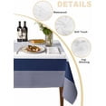 thumbnail image 3 of Navy Blue Stripe Tablecloth Rectangle Table Cloth 60x120, Waterproof Tablecloth Outdoor Table Cloth, Modern Rustic Horizontal Blue Striped Washable Table Cover for Kitchen Dinning Party, 3 of 8