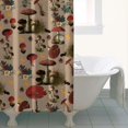 thumbnail image 4 of Red Mushroom Flower Brown Pattern Shower Curtain 36"x72" ,Bathroom Decorative Shower Curtains Set with 12 Hooks,Modern Waterproof Washable Shower Curtain, 4 of 6