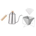 thumbnail image 3 of Hervidor de agua con cuello de cisne, juego de cafetera para acampar, liviano, con gotero para verter café, cafetera hecha a mano para exteriores con papel de filtro, 3 of 8